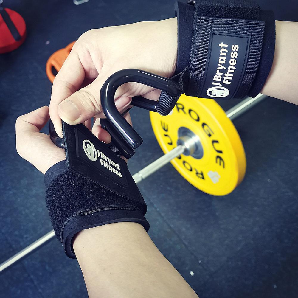 Justerbare, stærke stålkrogegreb stropper vægtløftningskroge fitness fitness håndledsstøtteremme til kraftig styrketræning