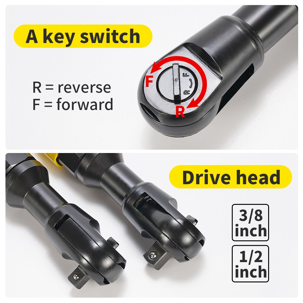 HIFESON-Llave inglesa de trinquete de aire, herramienta de torque ajustable, palanca cuadrada, vástago recto de 1/2&#39;&#39; y 3/8&#39;&#39;