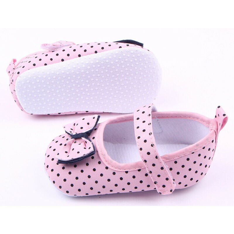 Eerste loopschoenen baby dot wandelen zachte zool meisjes prewalker 0-12m zool katoenen prinsessenschoenen gegarandeerd zachte schoenen