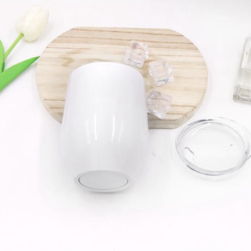 2 st 12oz rostfritt stål äggskal kaffe dubbellager vakuumisolerad tumbler kopp dryck med lock vin kaffe dryck