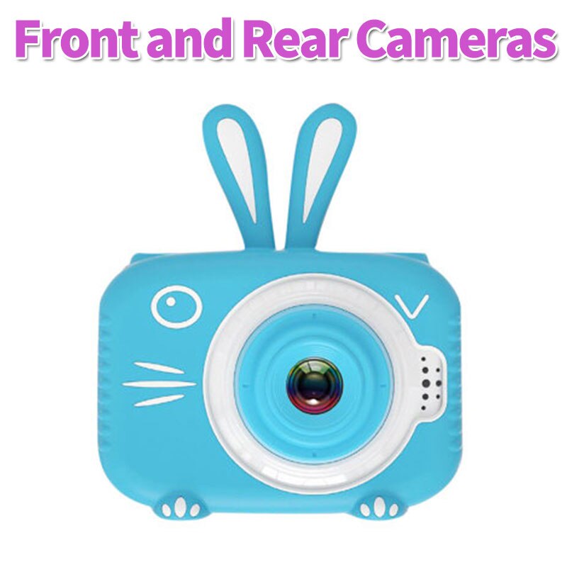 Kinderen Digitale Camera Hd Cartoon Kids Camera Video Camcorder 2.0 Inch 20MP 1080P Foto Camera Speelgoed Voor Meisjes verjaardag: Dual Cameras Blue / Standard