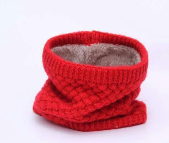 Winter Gebreide Unisex Sjaals Warme Kraag Bandana Acryl Solid Ring Sjaal Dikke Multifunctionele Naadloze Tubular HY127: Rood
