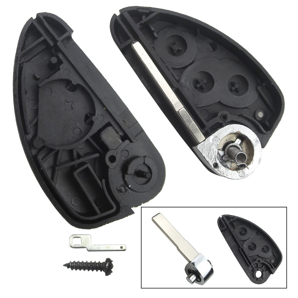 Okey Tech-coque de clé télécommande pliable à 3 boutons, non découpée, coque de remplacement de lame de voiture, , pour Alfa 147 156 166 GT