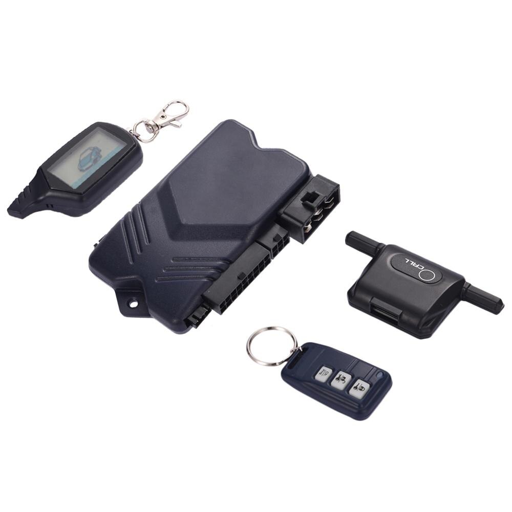 B9 tovejs bilalarm indbrudssystem alarm nøglering anti-tyverisystem lcd fjernbetjening nøglefob med start bil alarmsystem
