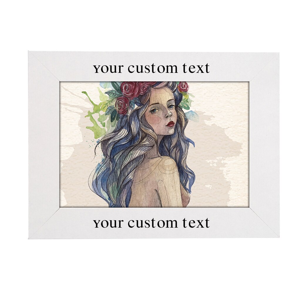 Black Wavy Line Pattern Wooden Photo Frame Table Home DIY Decoration High 5-10Inch Modern Picture Frames