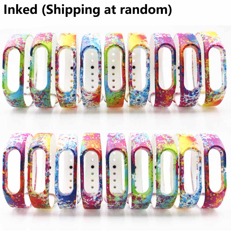 BOORUI Miband 2 Accessories mi band 2 strap colored Special Silicone Strap belt for Xiaomi Mi Band 2 Smart Bracelets Smartband: Inked