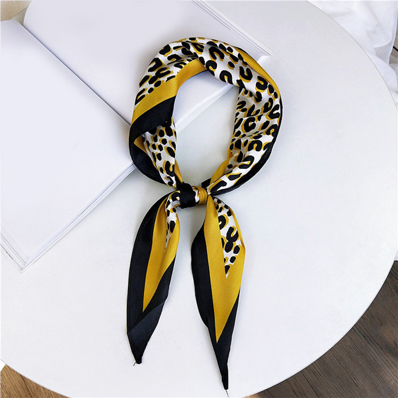 Pañuelo pequeño largo de leopardo, banda para el pelo, pañuelo para la muñeca, cintas para la cabeza, bufandas, pañuelos, bolsos, bufandas, cinta para La muñeca estrecha, bufandas: Amarillo