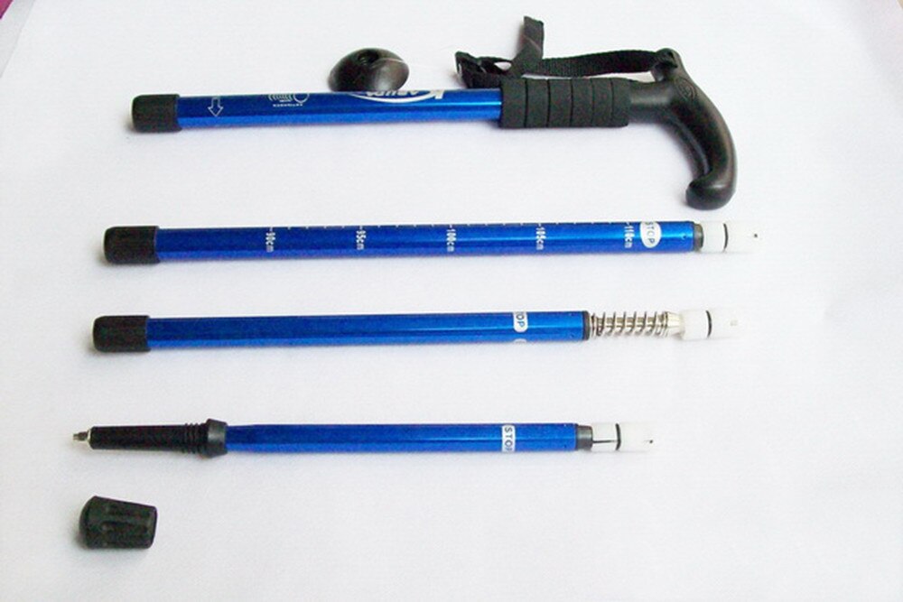 Alluminio 4-Sezione Telescopica A Piedi Bastone Da Trekking Trekking Pole Resistenza Agli Urti A Piedi Spiedi Telescopiche Trekking Polo Escursioni