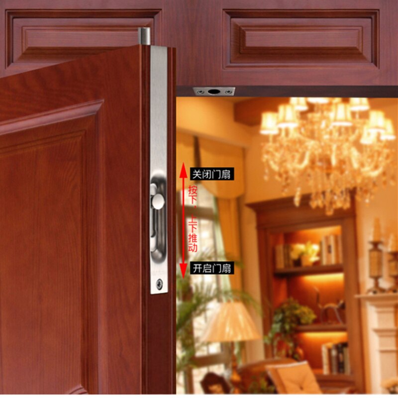 4/6 Inch Stainless Steel Hidden Door Bolt Lock Security Guard Door Latch Sliding Lock Accessories with Screws