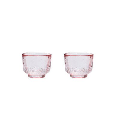 Japanese sake cup pink hammer pattern glass wine pot white rice wine set wineware: 2