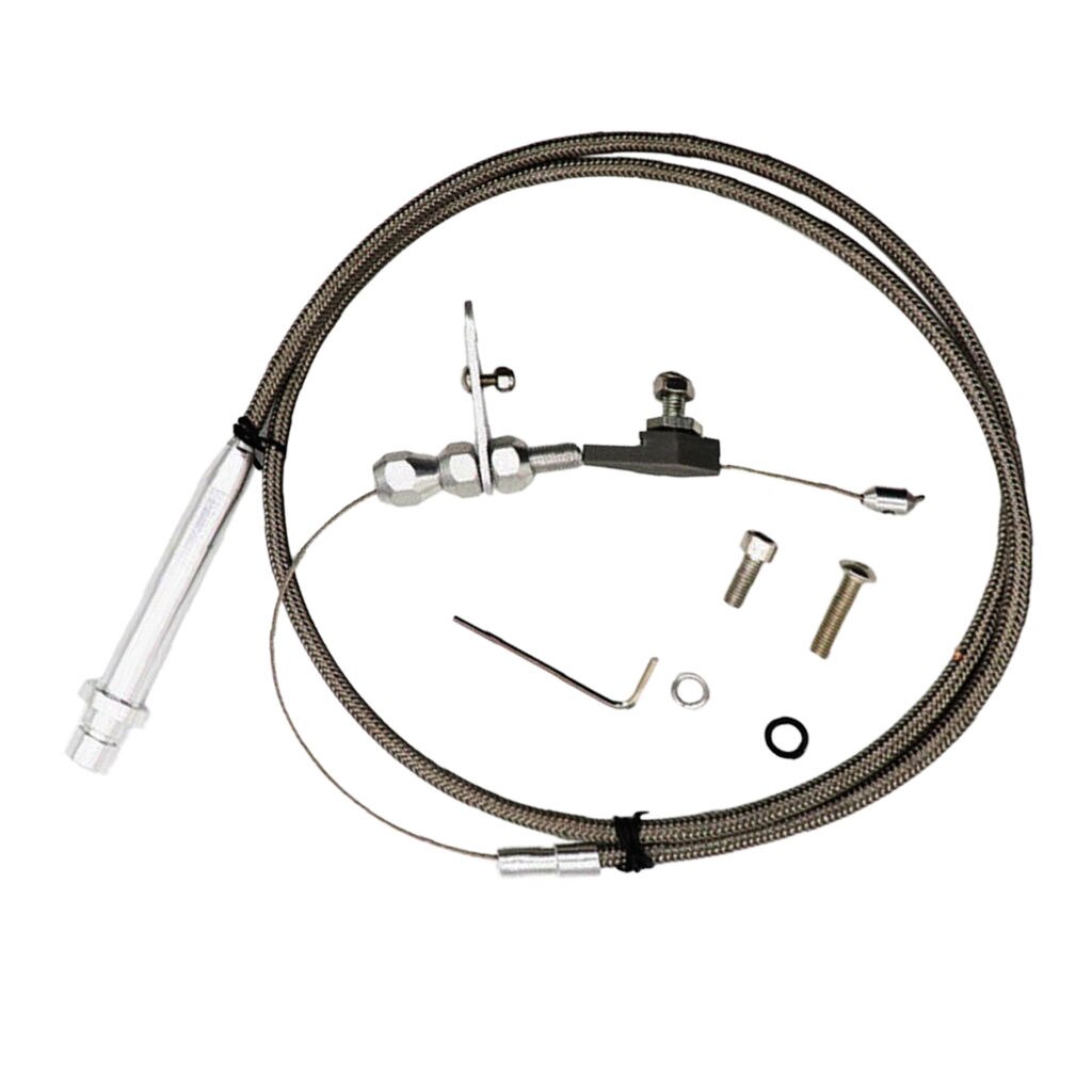 Stainless Steel Braided Throttle Cable Kickdown Line Wire Accessories Compatible with GM TH350 Transmission
