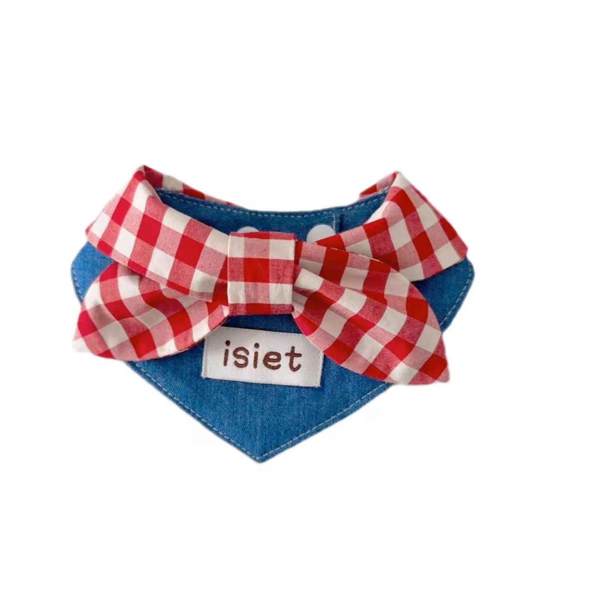 Denim dreieckigen Bindemittel Hunde kleidung verrotten karierten Bogen kleine Hunde Kleidung Katze retro Halsband Yorkshire Haustier Artikel Zubehör