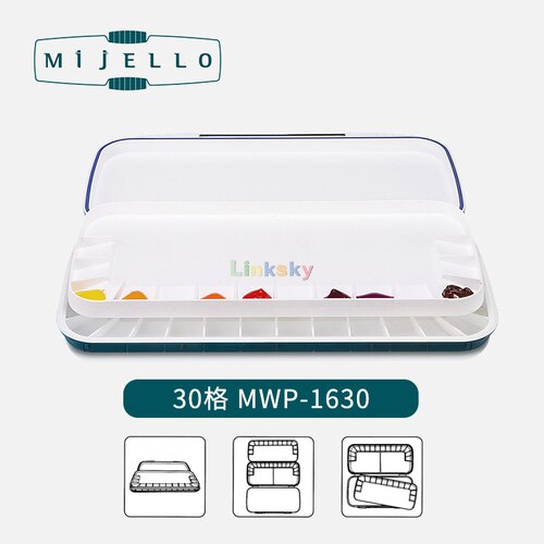 MIJELLO-paleta de pintura de acuarela hermética de doble piso, 40 MWP-1640 de pozo, 30 MWP-1630 de pozo, suministros de arte para pintura artística: MWP-1630