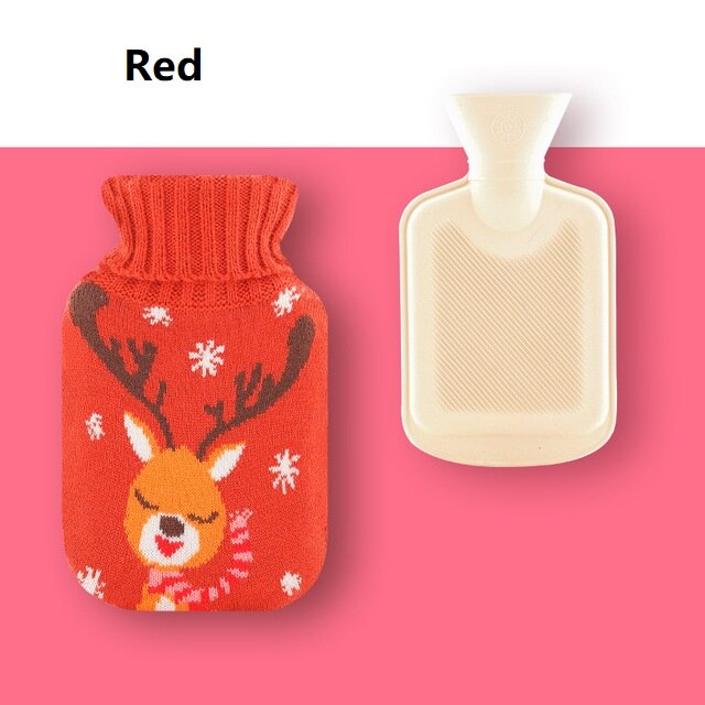 Small practical water bag small mini warm hand treasure cute cartoon warm water bag warm baby: Red