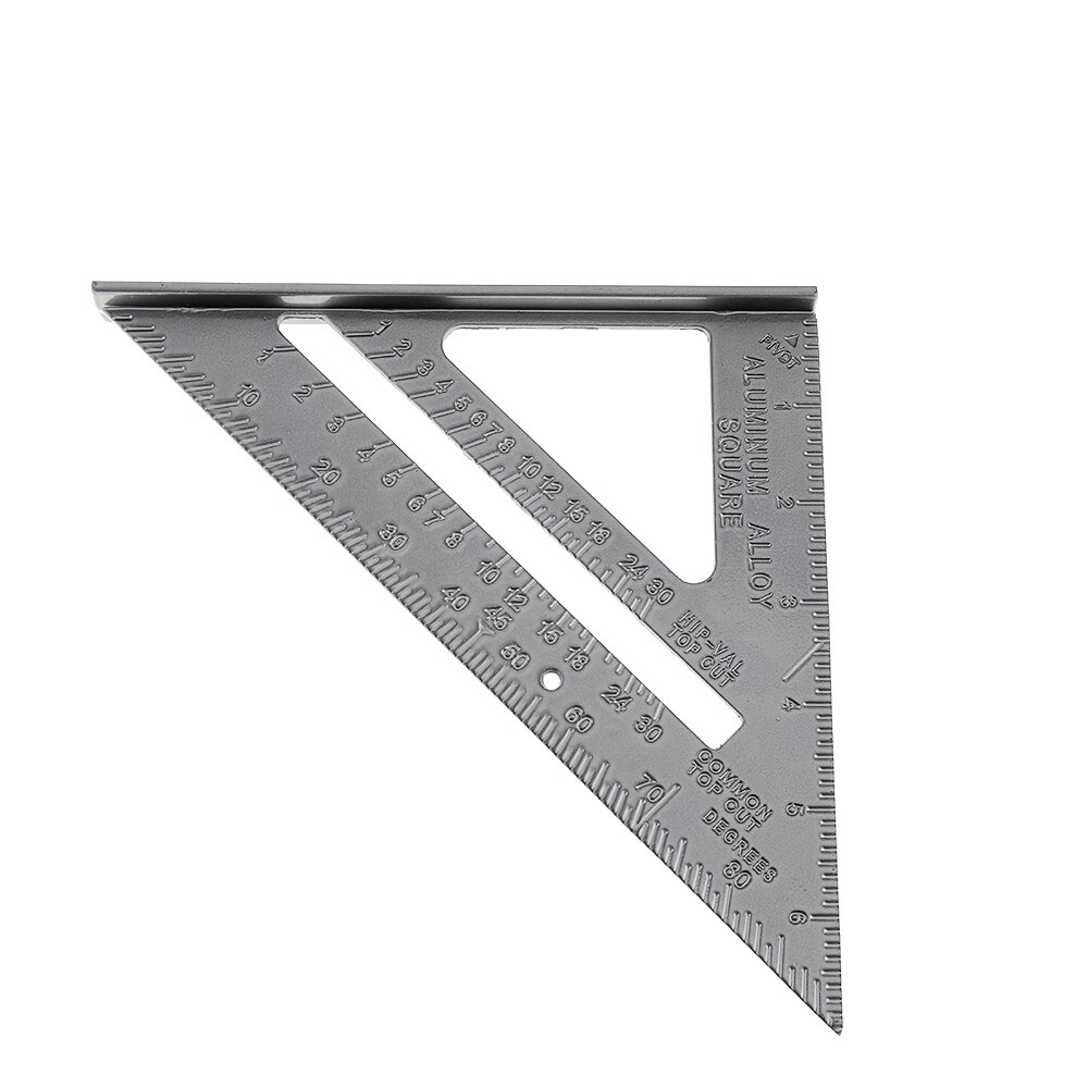 7 inch Aluminium Alloy Right Angle Triangle Ruler with 0.1 Accuracy and 1 Scale Value Protractor Measuring Tool for Carpenter