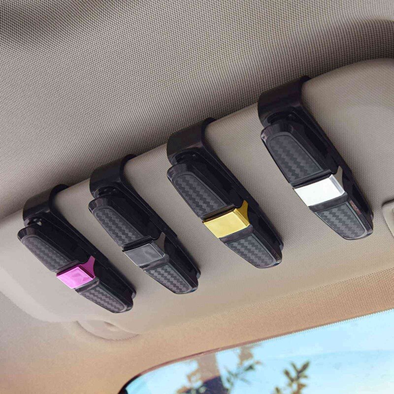 Auto Zonneklep Zonnebrillen Card Ticket Holder Clip Mount Carbon Fiber Type