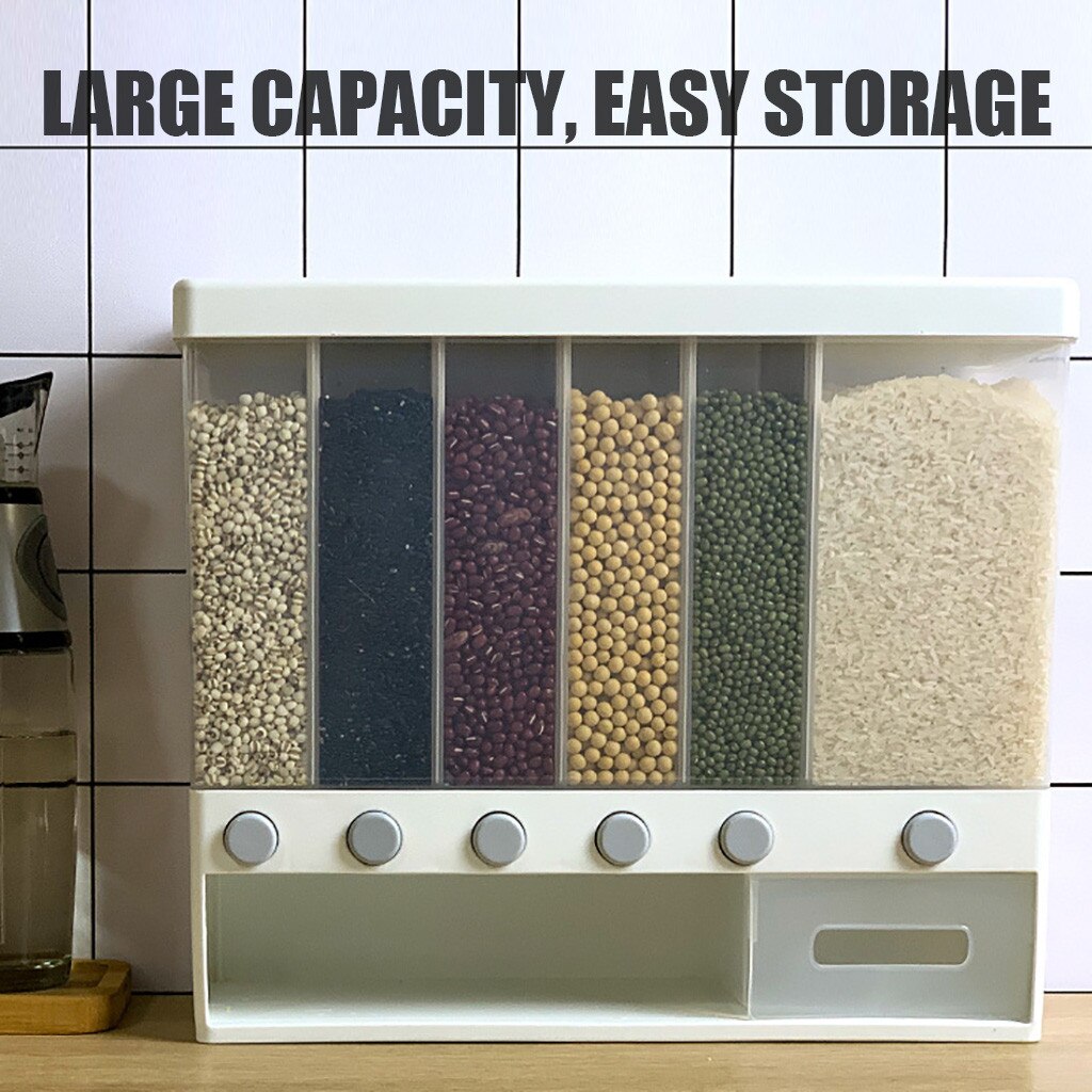 Automatic Plastic Cereal Dispenser Storage Box Food Tank Rice Container Organizer Grain Kitchen Food Storage Tool Storage Cans