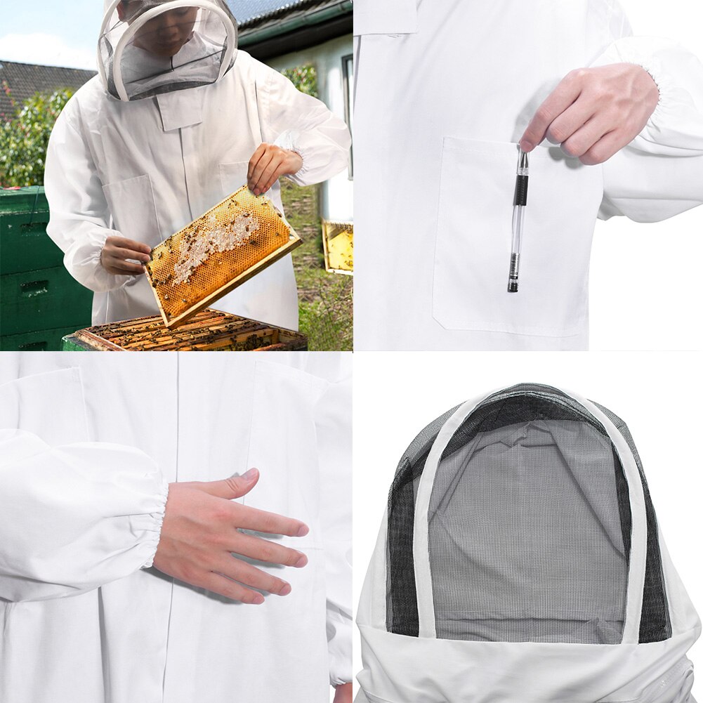 Los apicultores de cuerpo completo de la apicultura ropa protección de las abejas apicultura traje de seguridad velo sombrero vestido todo el cuerpo equipo