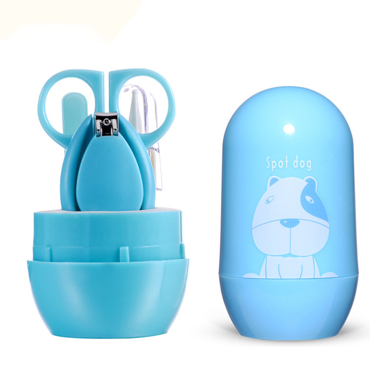 4-piece newborn baby nail care Set Nail Scissors Nail Scissors cartoon animal fish fillet baby health set: ASEG-1254
