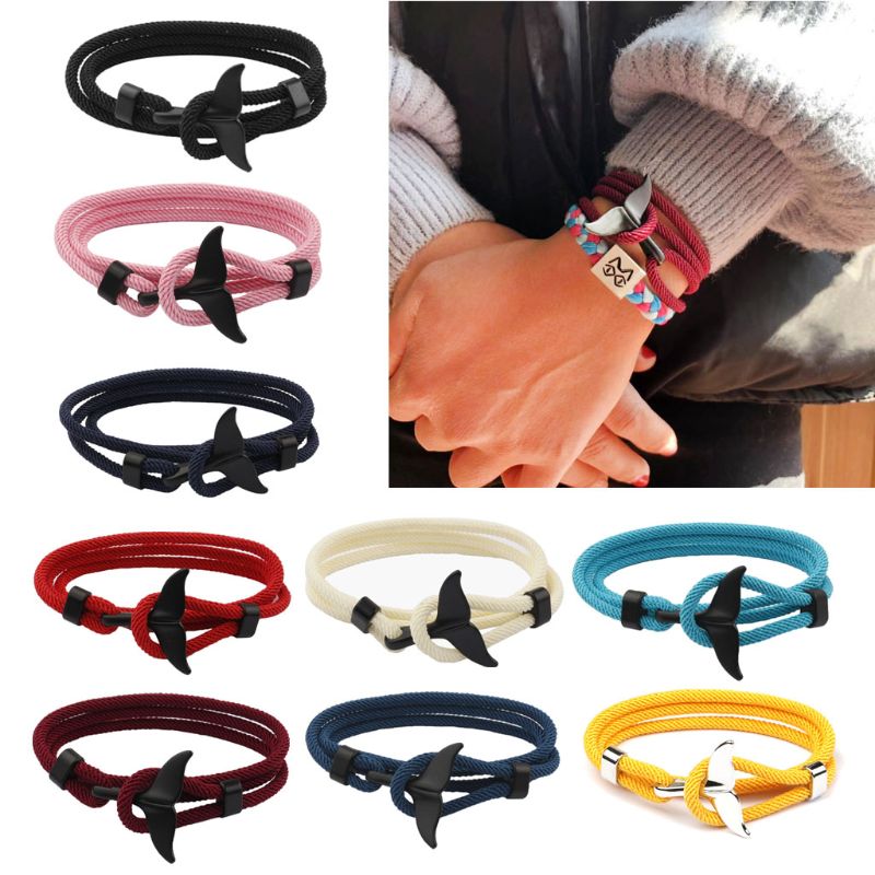 sommer Handgemachte Wal Schwanz Wikinger Seil Schnur Armbinde Strand Surfen Paracord Armbinde Schmuck unisex