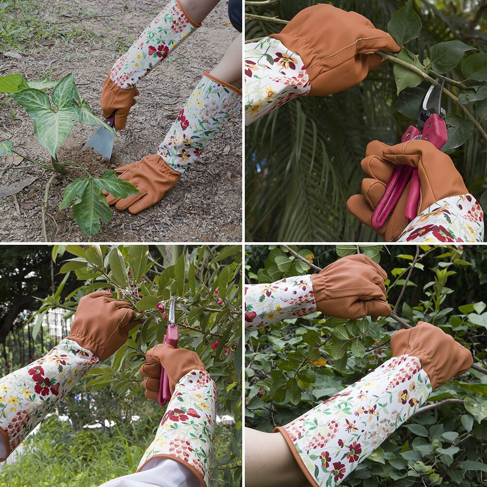 1 par de guantes de jardinería de manga larga, guante Dacron, guantes resistentes al frío, guantes resistentes al agua, poda, accesorios de trabajo para jardín