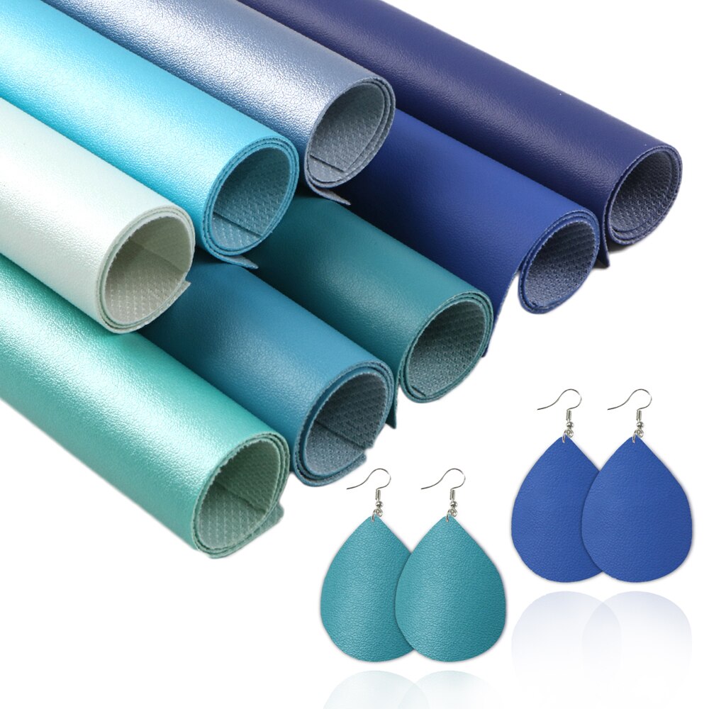 8 Stks/set A5 Size Parelmoer Effen Kleur Faux Leer Stof Blad Voor Strikken Diy, 1Yc10092