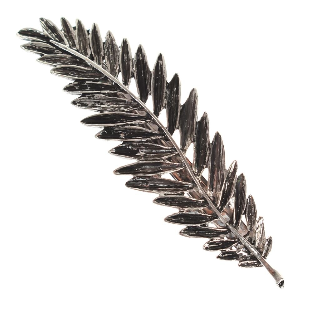 Hårnåle vintage metal blad hårspænde til kvinder pige hår tilbehør hårgreb delikat retro fjer ornament