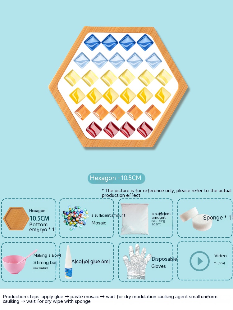 Posavasos de mosaico hecho a mano para niños, bandeja de madera para vajilla, tapete para tazas, artesanía, fácil de hacer, de Navidad: Rojo