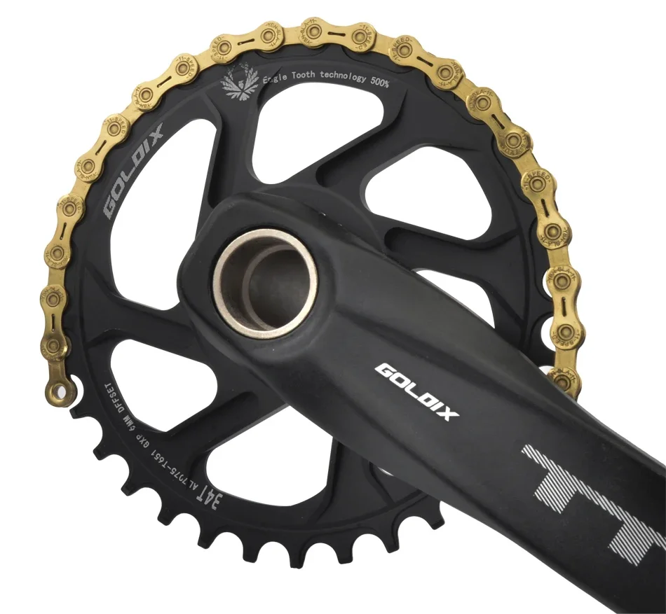 GOLDIX para plato de bicicleta de 3 clavos 0/3/6mm Offset 30/32/34/36/38T rueda de cadena de bicicleta MTB para XX1 X9 XO X01 G X NX Direct Mo