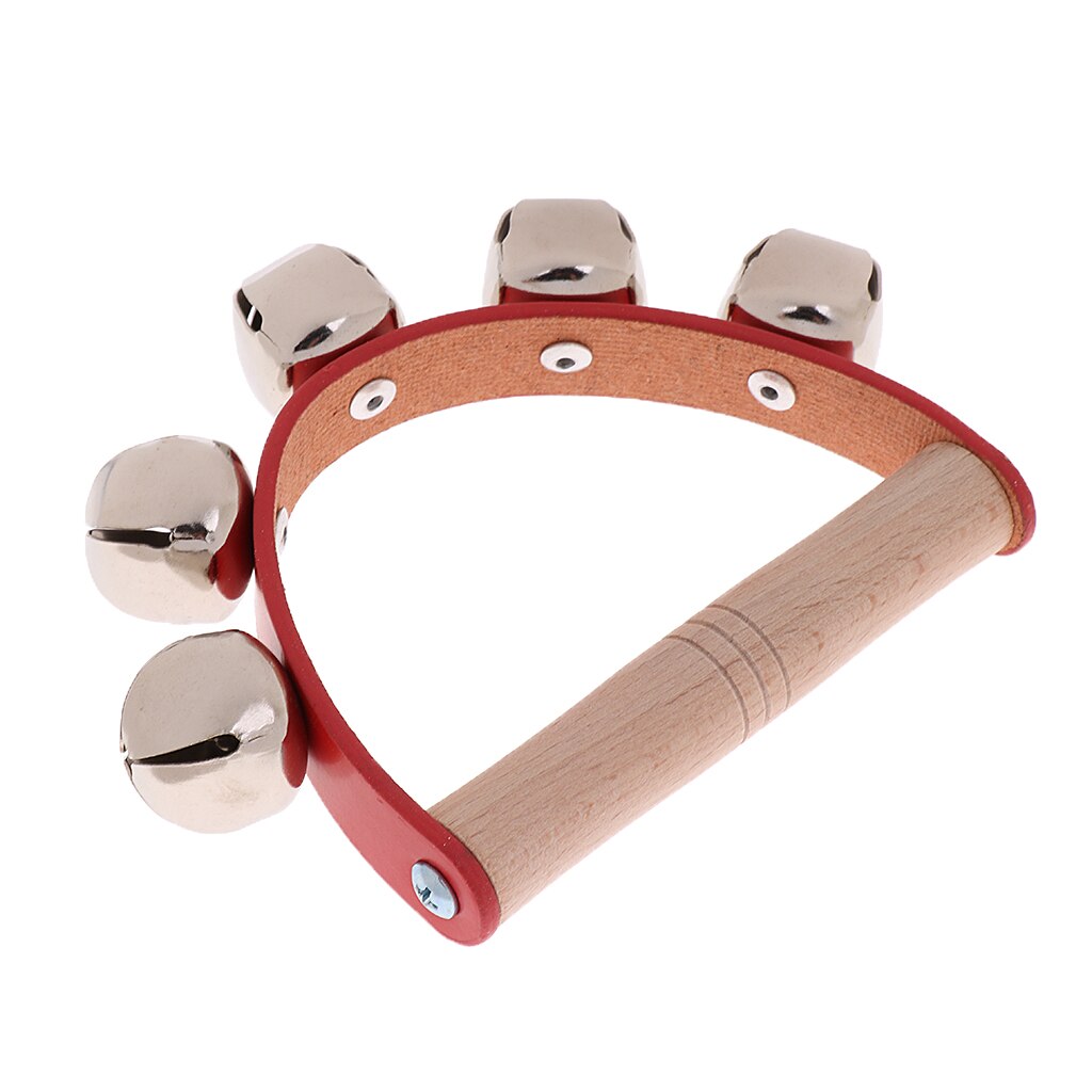 Hand Schudden Rammelaar Ring Muziek Instrument Percussie Speelgoed Voor Baby Peuter Greep Training Rood