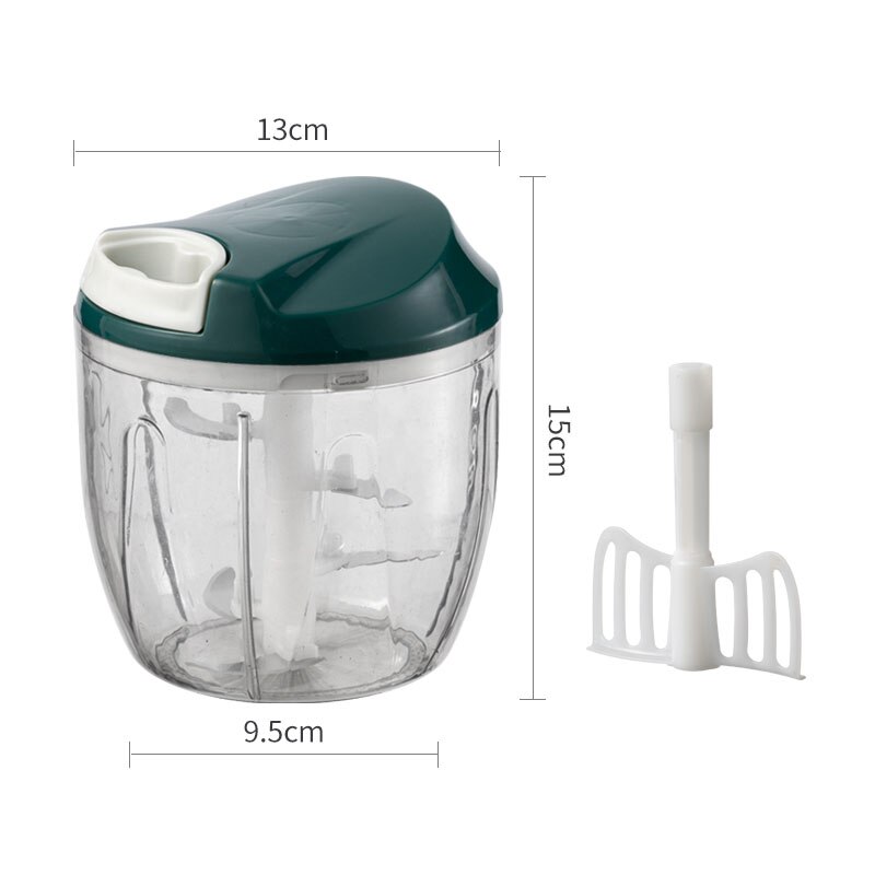 900Ml Stijl Multifunctionele Hoge Speedy Groente Fruit Twist Shredder Handmatige Vleesmolen Chopper Knoflook Cutter: 2021 green