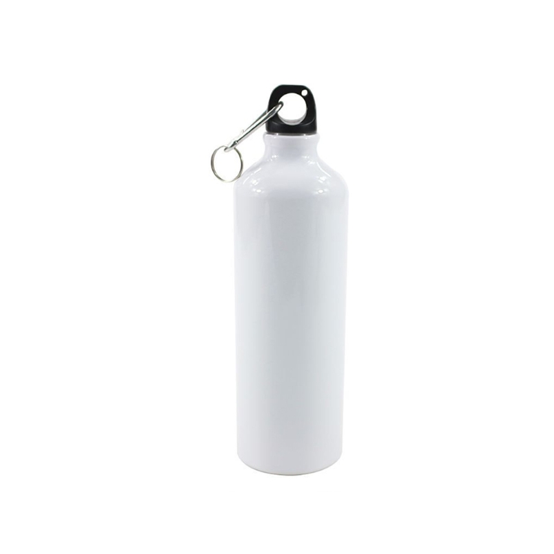 400/500/600/750ml Weiße Leere Sublimation Wasser Flasche mit Schraube Karabiner Haken Aluminium draussen Sport dicht für: verrotten