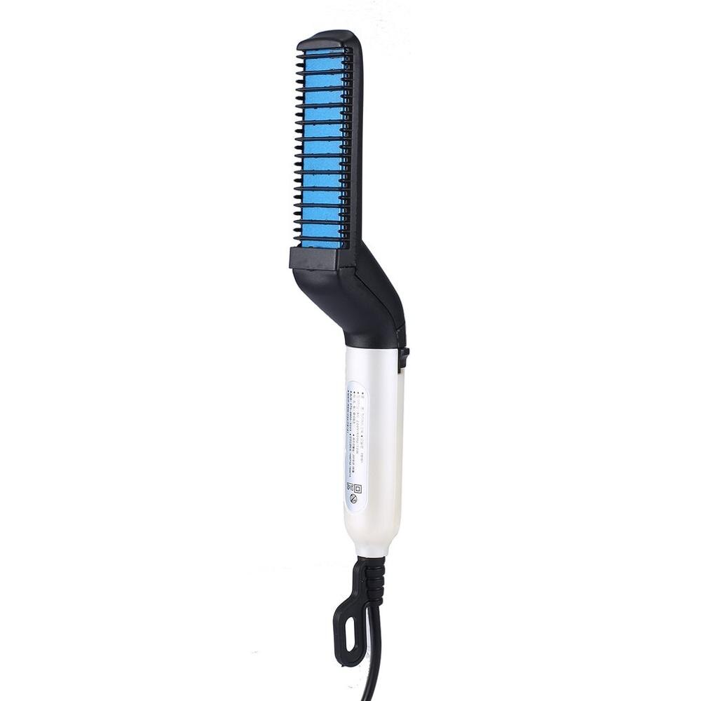 Multifunctional Beard Straightener Heated man's Hair Beard Flat Iron Quick Straightening Beard Brush Show Cap Tool: AU Plug / Type 1