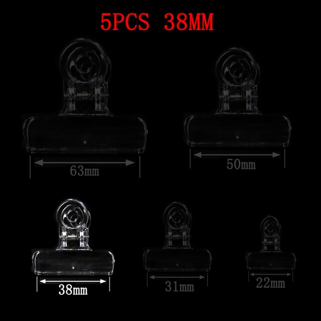 1 Set 5PCS Clear Plastic CDC Magic Tools Stacker Feather Bender Assorted Clips Dubbing Hackle Holding Tool Fly Tying Accessories: 38mm