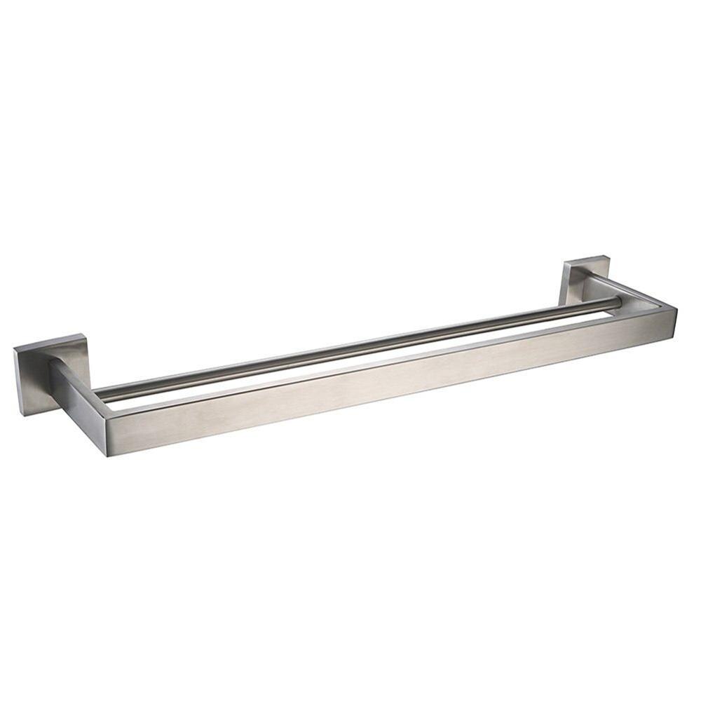 304 stainless steel wire drawing bathroom hardware set soap dish paper towel holder single toothbrush cup: double towel bars