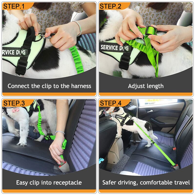 Huisdieren Autogordel Hond Seat Belt Honden Leash Voertuig Riem Verstelbare Demping Elastische Reflecterende Veiligheid Touw Voor Hond Kat d0011A