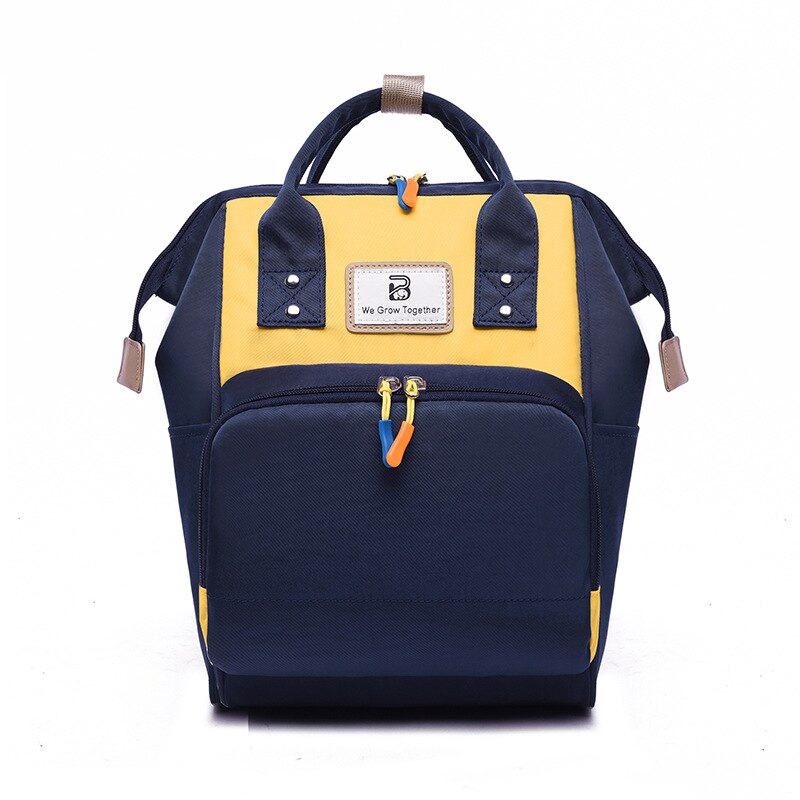 Style sac à couches épaules multi-fonctionnel masse mère sac maman produit infantile sur sac à dos: Blue and Yellow Mixed Colors