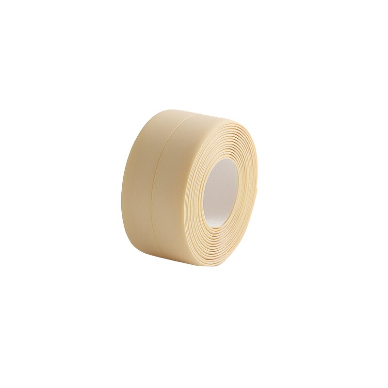1 Roll Seal Strip Anti-Collision Weatherproof Self Adhesive Caulk Strip Sealing Tape For Sink Bathroom Kitchen: 2.2 x 320cm Beige