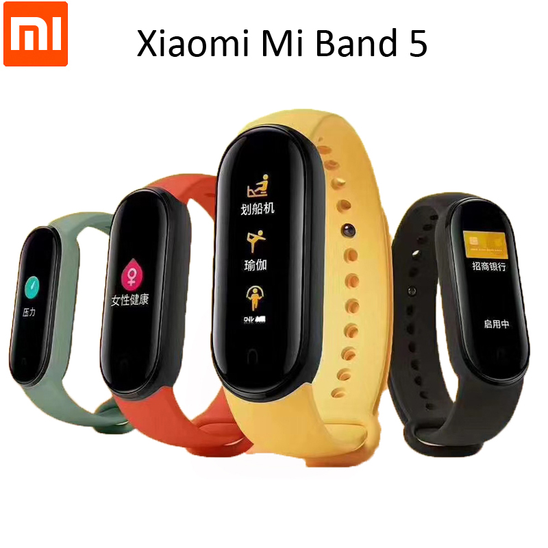 Xiaomi-pulsera inteligente Mi Band 5 Original, reloj con Pantalla AMOLED, control del ritmo cardíaco, Bluetooth, NFC