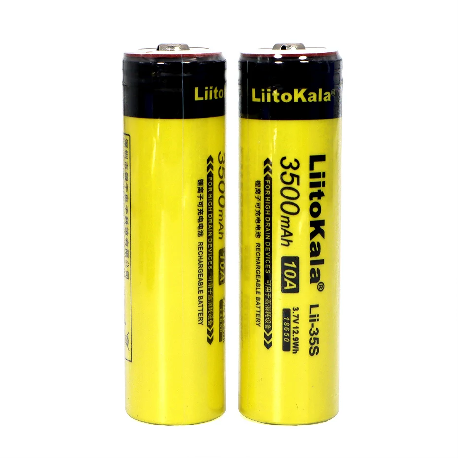 LiitoKala-Bateria de Lítio Recarregável para Lanterna LED, Lii-35S, 18650 Bateria, 3.7V, 3500mAh, Apontado, DIY, Novo
