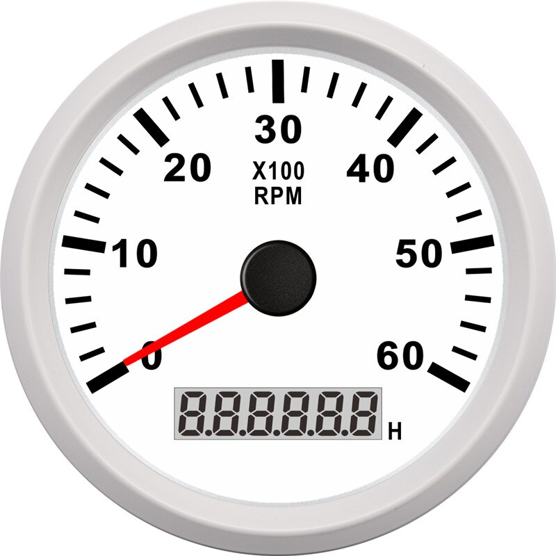 85mm vattentät marin båtvarvräknare mätare 8000 rpm 6000 rpm mätare med timmätare marin varvräknare 9v ~ 32v röd bakgrundsbelysning