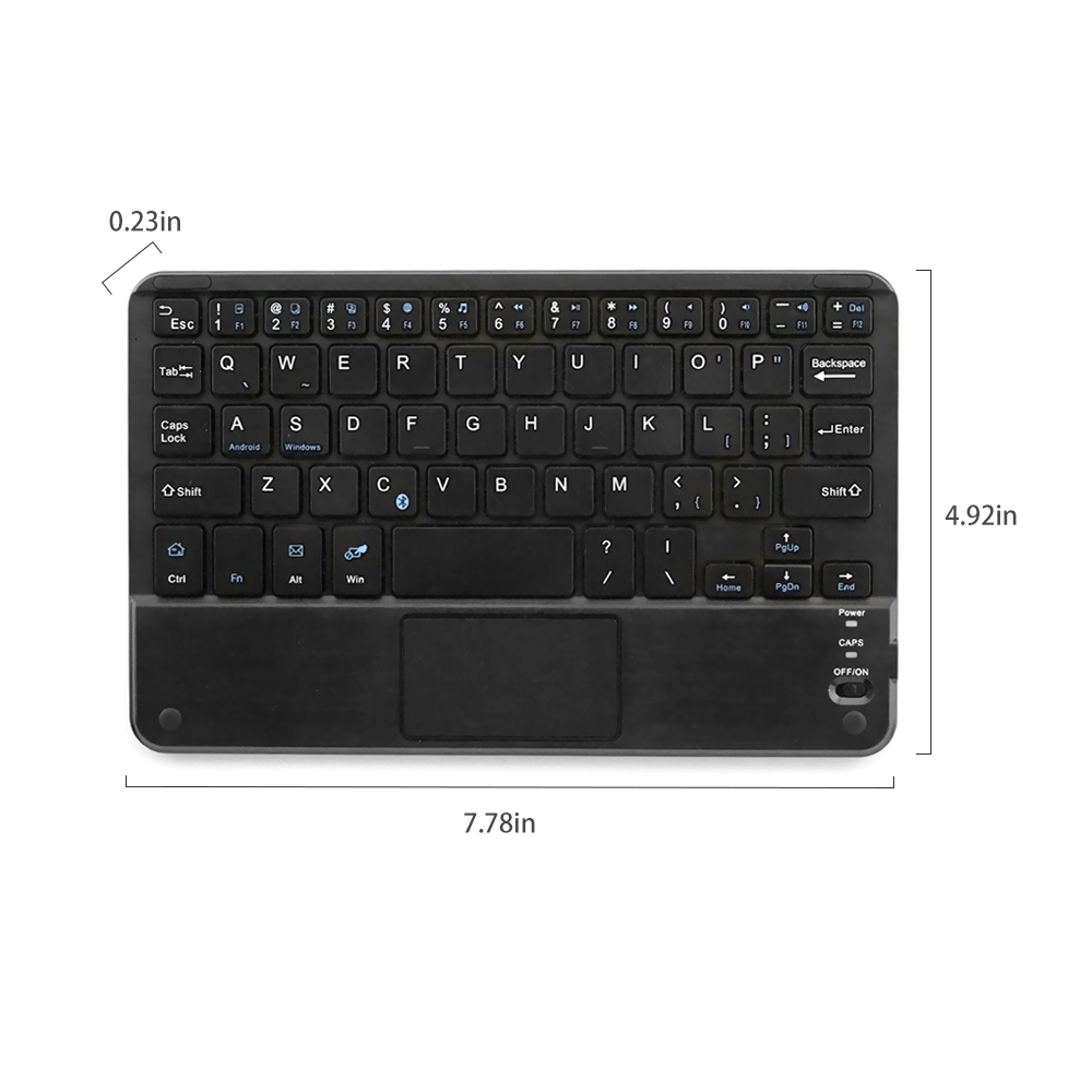 Bluetooth Keyborad Wireless Computer Keypad With Touchpad 8 9 inch Small Portable Office Keybord For iPhone Apple Mac Tablet PC: 7.78 inch