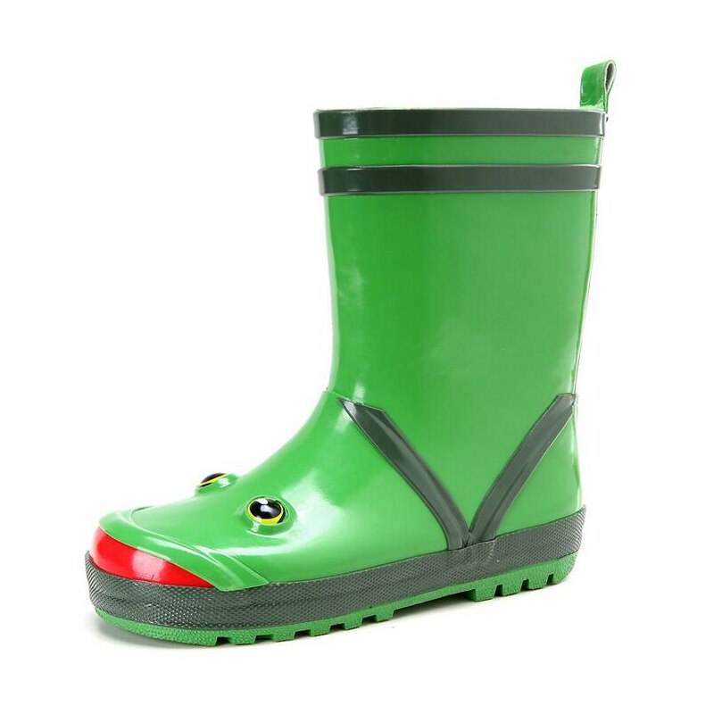 Kids Frog Rain Boots Children Boy Girl waterproof Rain Shoes Baby Tollder Cute Anti-Slip Rubber Rain Boots Shoes Red size 25-32