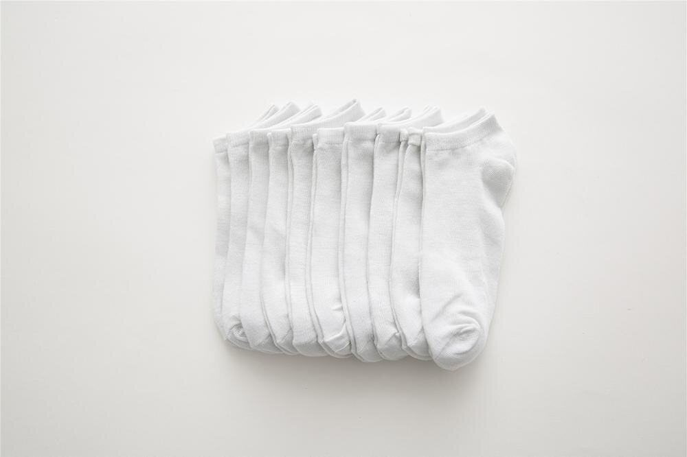Mænd sokker bomuld hvid sort grå tre farver og ti par varme båd sokker stil korte sokker: 001