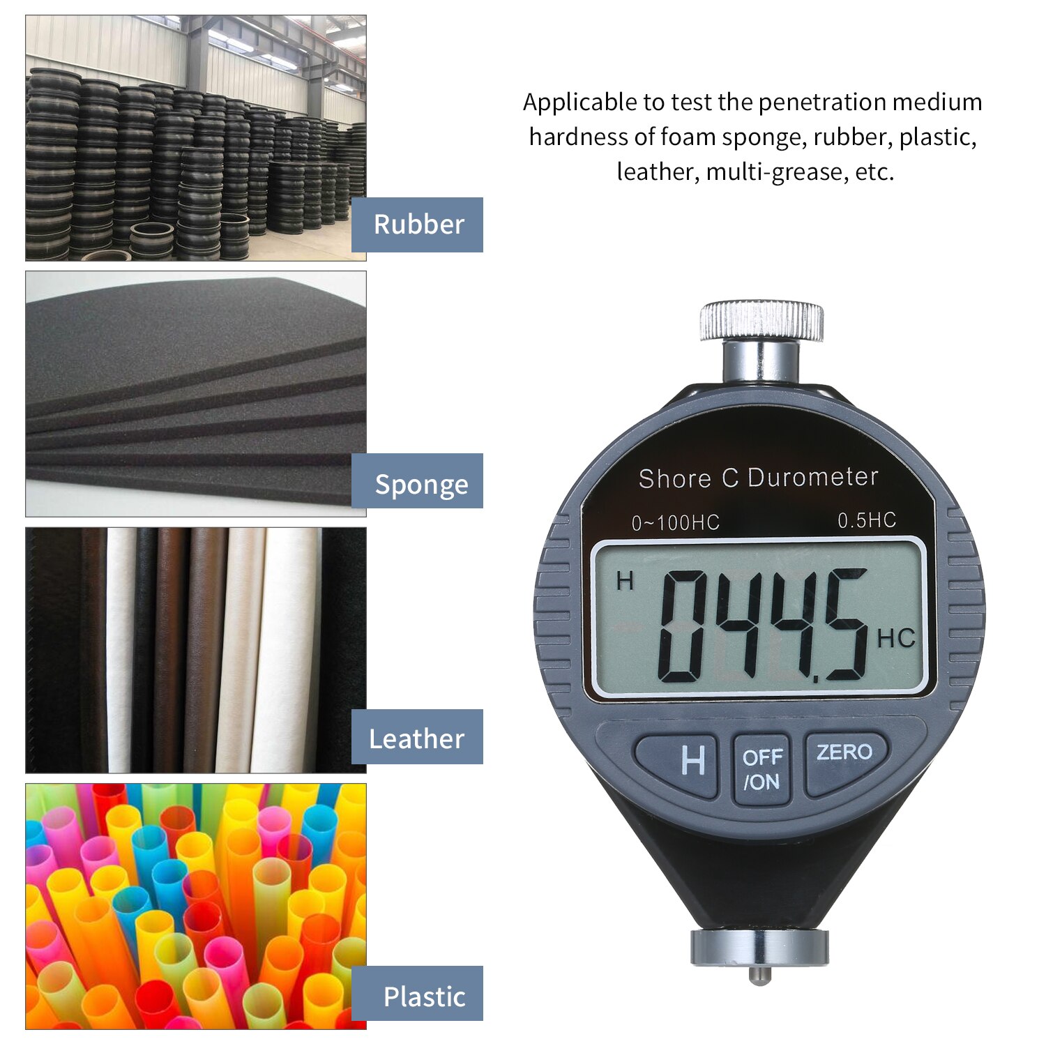 Digital Shore Hardness Durometer Shore Hardness Tester 0-100HA/HC/HD For Plastic Leather Rubber Multi-resin