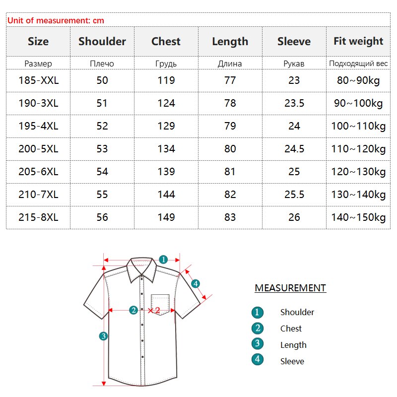 Plus Size 7XL 8XL Men's Shirt Summer Short Sleeve Plaid Loose Business Casual High Male Brand Shirt Black White