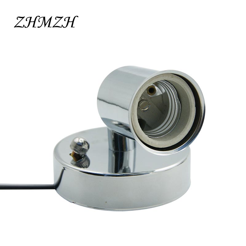 E27 Lamp Houder 180 Graden Bestuurbare E14 Plafond Plaat Ijzer Hanglamp Basis Hittebestendige Keramische Schroef Voor Lamp: Blauw / e27