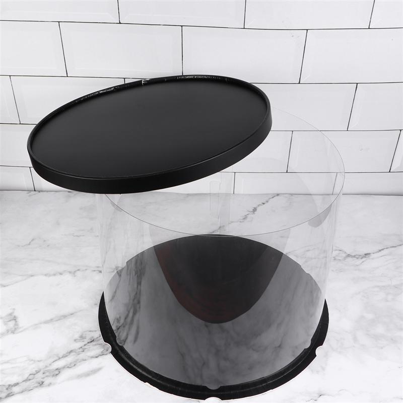 Plastic Cake Box Round Cake Packaging Boxes Transparent Organizer for Home Dessert Shop (Double-layer) (10inch/8inch/6inch)