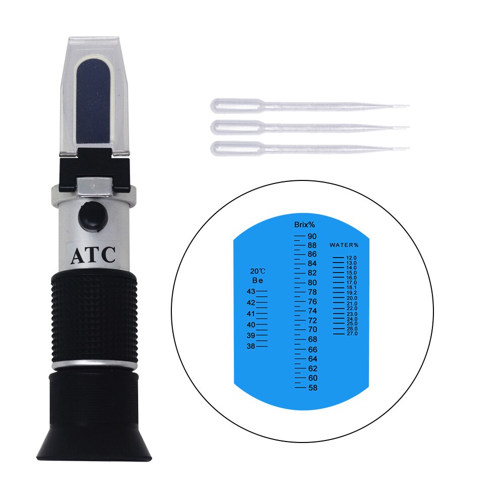 Brix Be &#39;Water 3 In 1 Honing Refractometer Brix 58-90% Water 12-27% 38-43Be&#39; Refractometer