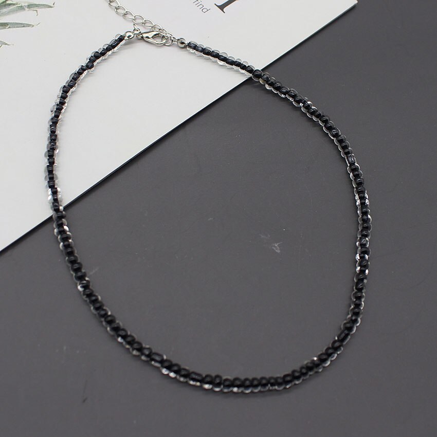 4CM Samen Perlen Böhmen Kurzen Halsband Kette Boho Charme Kragen Rosa Bunte Handgemachte Kragen Halskette Schmuck Femme: 6